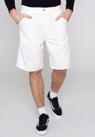 Carhartt WIP – Simple Rinsed Wax – Shorts – Weiß – W38 – 65% Polyester, 35% Baumwolle
