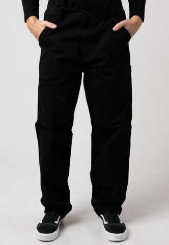 Carhartt WIP – Single Knee Garment Dyed Black – Hose – Schwarz – W28 / L32 – 100% Baumwolle