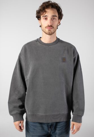Carhartt WIP – Vista Garment Dyed Black – Sweater – Grau – S – 100% Baumwolle