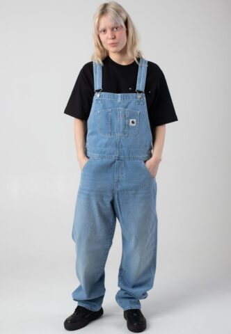 Carhartt WIP – W‘ Bib Overall Straight Light True Washed Blue – Latzhose – Blau – XS – 100% Baumwolle
