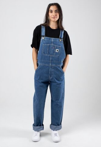 Carhartt WIP – W‘ Bib Overall Straight Stone Washed Blue – Latzhose – Blau – XS – 100% Baumwolle