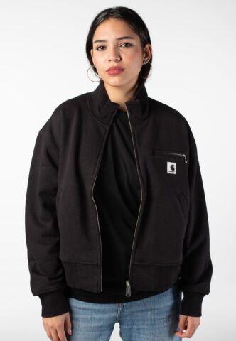 Carhartt WIP – W‘ Detroit Sweat Stone Washed Black – Jacke – Schwarz – M – 80% Baumwolle, 20% Polyester