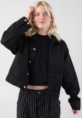 Carhartt WIP – W‘ Drewe Rinsed Black – Jacke – Schwarz – M – 100% Baumwolle