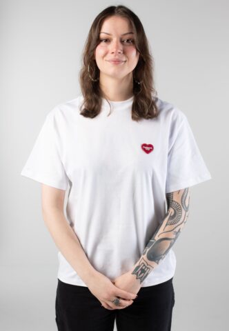 Carhartt WIP – W‘ Heart II Hartt White – T-Shirt – Weiß – M – 100% Bio-Baumwolle