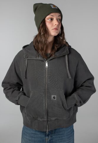 Carhartt WIP – W‘ Hooded Torion Grind Wash Black – Jacke – Schwarz – XS – 100% Baumwolle
