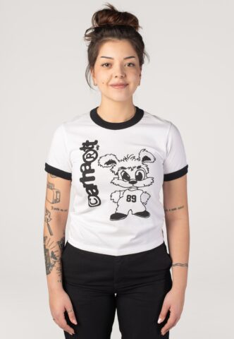 Carhartt WIP – W‘ IP Ringer White/Black – T-Shirt – Weiß – XS – 100% Bio-Baumwolle