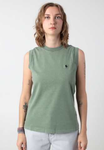 Carhartt WIP – W‘ Nelson A Garment Dyed Park – Tank – Grün – XS – 100% Bio-Baumwolle