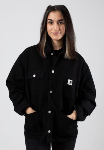 Carhartt WIP – W‘ OG Michigan Rinsed Black/Black – Jacke – Schwarz – L – 100% Bio-Baumwolle