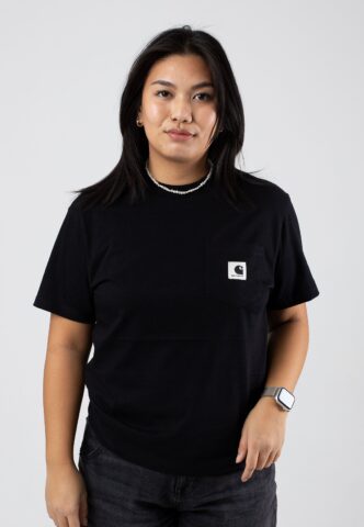 Carhartt WIP – W‘ Pocket Black – T-Shirt – Schwarz – S – 100% Bio-Baumwolle