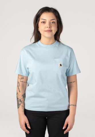 Carhartt WIP – W‘ Pocket Icaria – T-Shirt – Blau – S – 100% Bio-Baumwolle