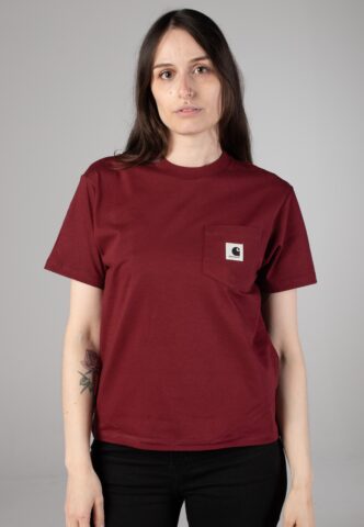 Carhartt WIP – W‘ Pocket Marsala – T-Shirt – Rot – S – 100% Bio-Baumwolle