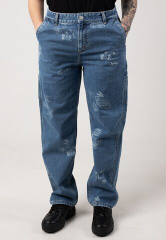 Carhartt WIP – W‘ Stamp Bleached Stamp Print/Blue – Hose – Blau – W29 – 100% Bio-Baumwolle