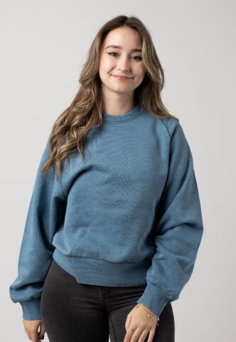 Carhartt WIP – W‘ Taos Garment Dyed Vancouver Blue – Sweater – Blau – S – 100% Baumwolle