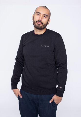 Champion – Crewneck Pocket Logo NBK – Sweater – Schwarz – S – 100% Baumwolle