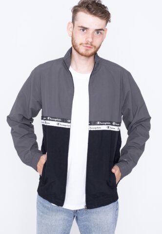Champion – Full Zip Half Logo NBK/EBN – Trainingsjacke – Schwarz – S – Shell: 100% Polyamid; Lining: 100% Polyester