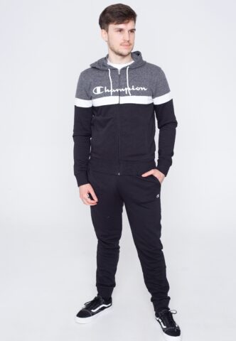 Champion – Hooded Full Zip NBK/NBK/GRDKM/WHT – Trainingsanzug – Schwarz – XXL – 80% Baumwolle, 20% Polyester