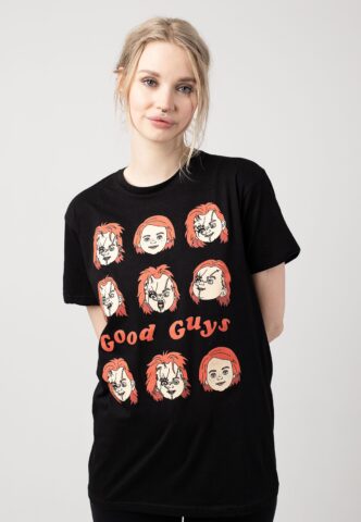 Child’s Play – Expressions Of Chucky – T-Shirt – Schwarz – L – 100% Baumwolle