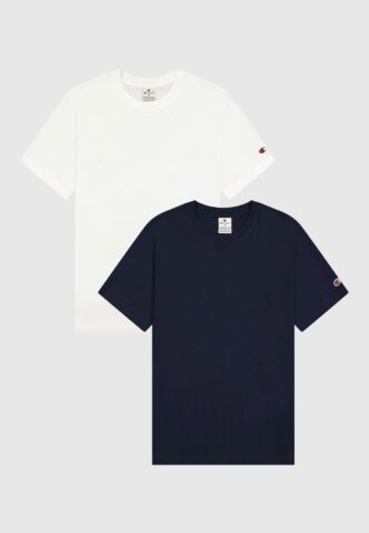 Champion – Pack Of 2 WHT/NNY – T-Shirt – Weiß – M – 100% Baumwolle