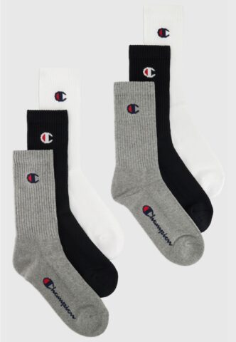 Champion – Crew Pack Of 6 OXGM/OXGM – Socken – Grau – L/XL – 68% Baumwolle, 29% Polyester, 1% Elastan