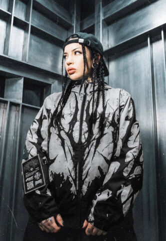 Stay Cold Apparel – Chrome Scars (3M Reflective) Black/White – Windbreaker – Schwarz – L – 100% Polyester
