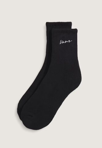 Vans – Classic Script Half Crew Black – Socken – Schwarz – M – 67% Baumwolle, 27% Polyester, 3% Polyamide, 3% Elastane