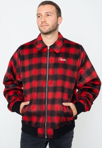 Cleptomanicx – Checker Black – Jacke – Rot – L – 60% Polyester, 40% Wolle