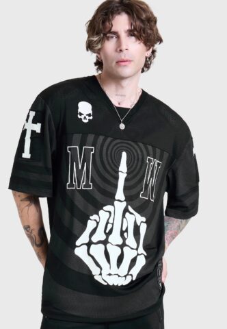 Killstar x Motionless In White – Corpse Nation Sports Jersey Black – T-Shirt – Schwarz – S – 100% Polyester