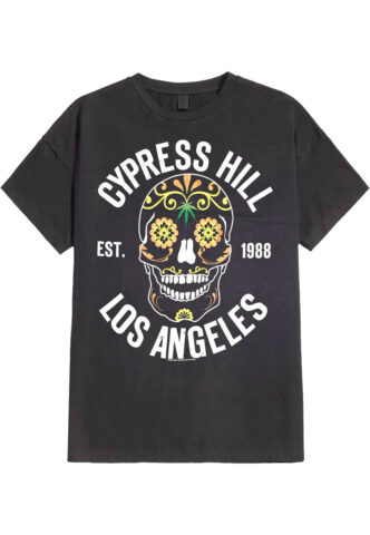 Cypress Hill – Floral Skull Grey – T-Shirt – Grau – M – 100% Baumwolle