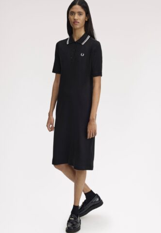 Fred Perry – Ribbed Polo Black – Kleid – Schwarz – Medium – 60% Baumwolle, 40% Polyester