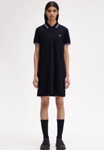 Fred Perry – Twin Tipped Navy/Ultra Violet/Ultra Violet – Kleid – Blau – X-Small – 98% Baumwolle, 2% Elastan