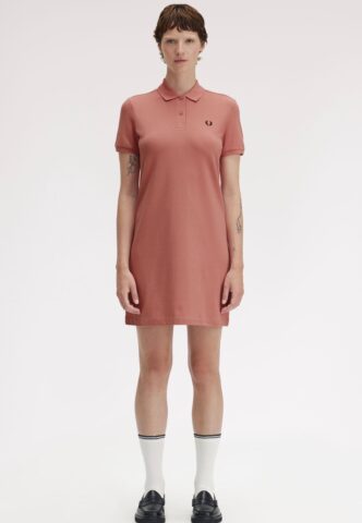 Fred Perry – The Fred Perry Putty Pink/Black – Kleid – gid://shopify/Metaobject/122014761197 – X-Small – 98% Baumwolle, 2% Elastan