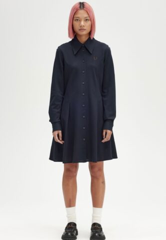 Fred Perry – Woven Mesh Navy – Kleid – Blau – X-Small – 100% Baumwolle