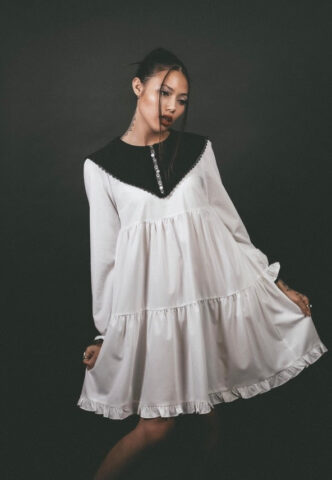 Lively Ghosts – Casper White – Kleid – Weiß – 3XL – 70% Polyester, 27% Viskose, 3% Elastan