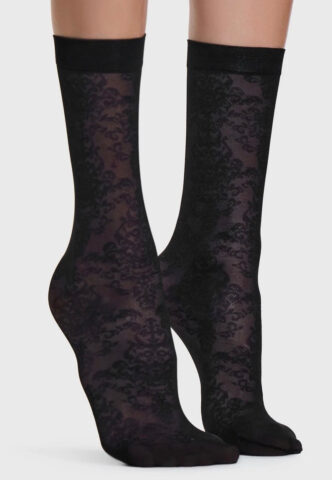 Killstar – Daemon Black – Socken – Schwarz – Onesize – 90% Polyamid, 10% Elastan