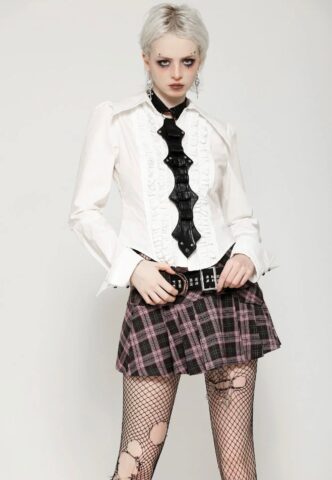 Dark In Love – Punk Pink Plaid – Rock – Pink – XXL – 82% Polyester, 15% Viskose, 3% Elastan