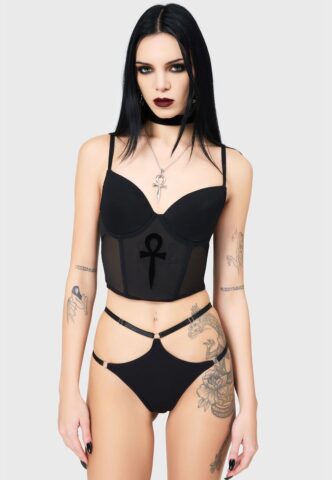 Killstar – Dark Eternity Black – BH – Schwarz – L – 90% Polyamid, 10% Elastan