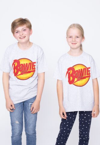 David Bowie – Vintage Diamond Dogs Logo Kids Heather – T-Shirt – Grau – 5-6 Years – 97% Baumwolle, 3% Elastan