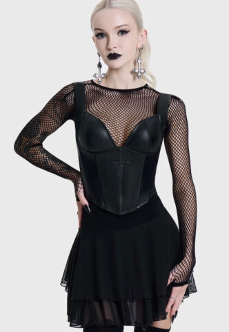 Killstar – Deathly Desire Black – Korsett – Schwarz – XL – 70% Polyurethan, 30% Polyester