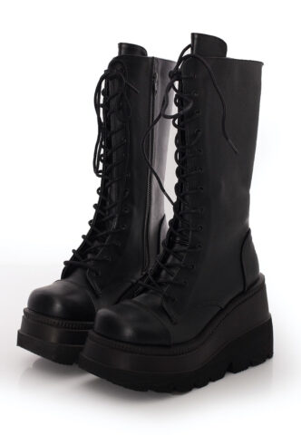 DemoniaCult – Shaker 72 Wedge Platform – Girl Schuhe – Schwarz – EU 41 – Synthetic/Synthetic/Gummi