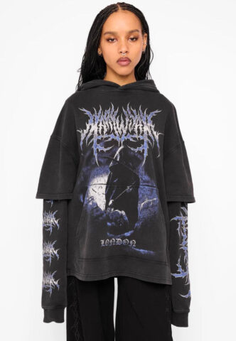 Mary Wyatt – Descent Oversized Layered Black – Hoodie – Schwarz – 3XL – 100% Baumwolle