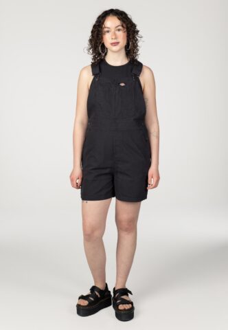 Dickies – Canvas Short Bib W Black – Latzhose – Schwarz – XS – 75% Polyester, 25% Baumwolle