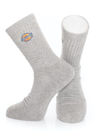 Dickies – Valley Grove Embroidered Grey Melange – Socken – Grau – S/M – 74% Baumwolle, 14% Polyester, 8% Nylon, 4% Elastan