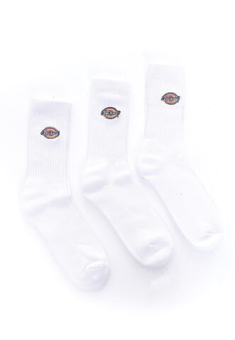 Dickies – Valley Grove Pack of 3 Embroided White – Socken – Weiß – XS/S – 77% Baumwolle, 16% Polyester, 4% Elastan, 3% Polyamid