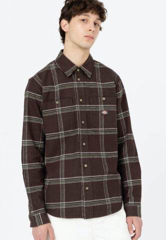 Dickies – Warrenton Dark Brown – Hemd – Braun – S – 100% Baumwolle