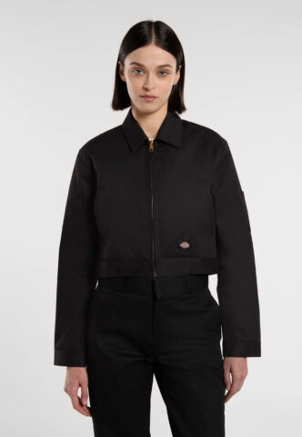 Dickies – W Lined Eisenhower Crop Rec Black – Jacke – Schwarz – M – 65% Polyester, 35% Baumwolle