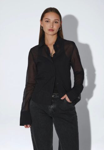 Dr. Denim – Mila Black – Hemd – Schwarz – L – 100% Polyamid