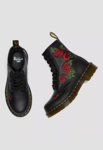 Dr. Martens – 1460 Vonda Floral Rose Black Softy – Girl Schuhe – Schwarz – EU 40 – Leather/Textile/Gummi
