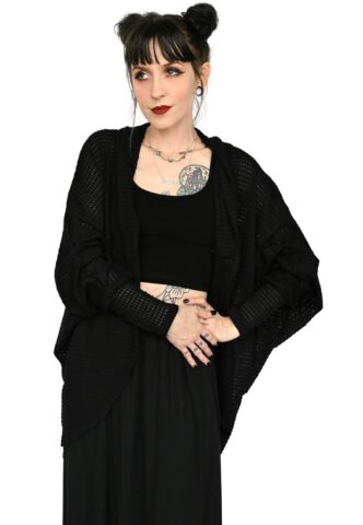 Foxblood – Bishop Sleeve – Cardigan – Schwarz – XL/4XL – 51% Polyamid, 49% Polyacryl