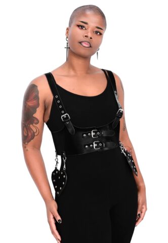 Foxblood – Heart Pocket Black – Harnisch – Schwarz – XS/S – 100% Polyurethan