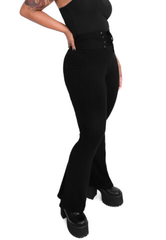 Foxblood – Flared Lace Up Black – Leggings – Schwarz – XXL – gid://shopify/Metaobject/70865682669